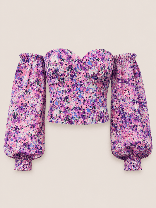 Artistic Floral Print Fashion Top