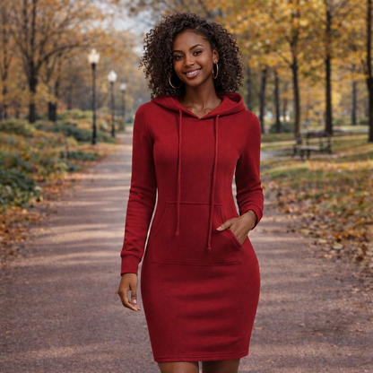Autumn Winter Women Hoodies Sweatshirts Long-sleeved Dress