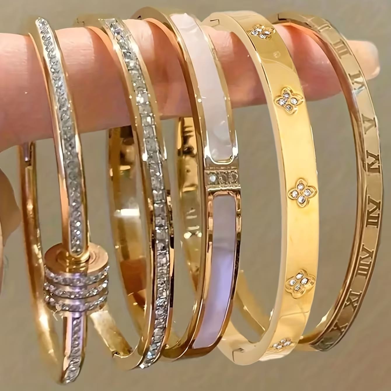 ✨ Light Luxury Stainless Steel Charm Bracelet Collection
