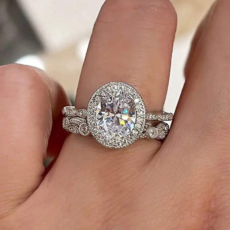 💍 Light Luxury Zircon Geometric Ring Set