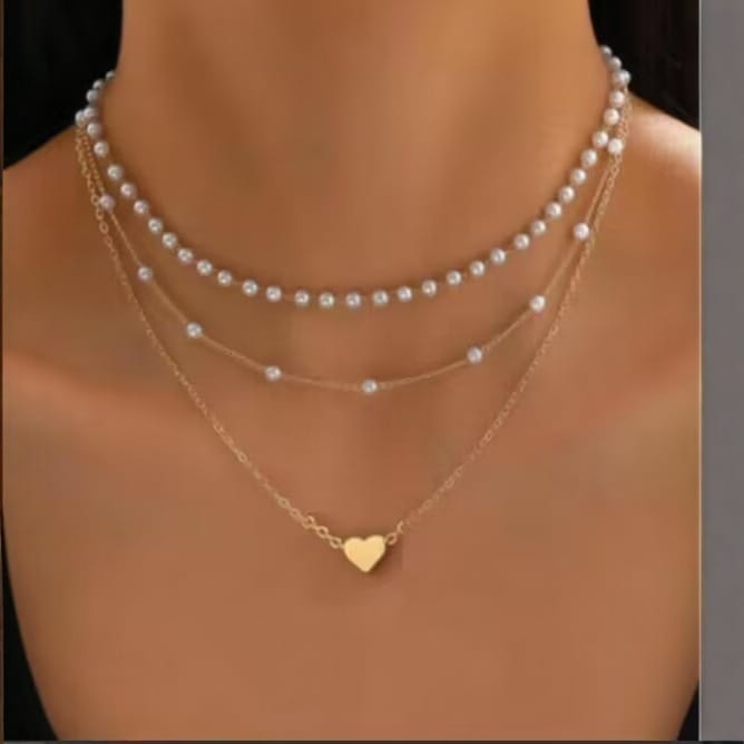 🎀 Faux Pearl Bow Pendant Statement Necklace