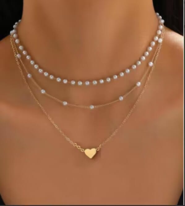 🎀 Faux Pearl Bow Pendant Statement Necklace