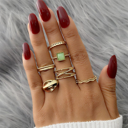 ⭐ 10-Piece Rhinestone Ring Set
