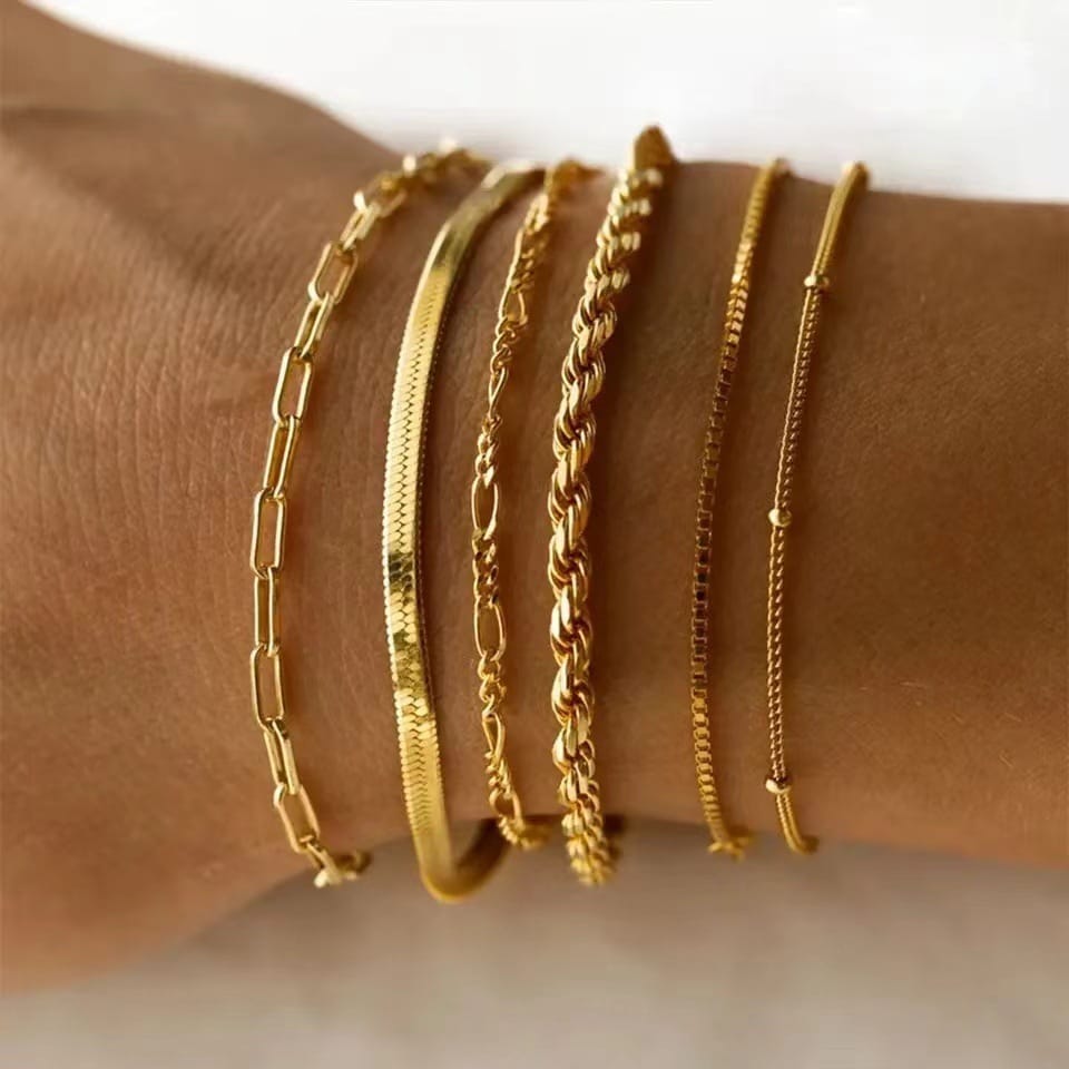 🔗 Titanium Steel Geometric Chain Bracelet
