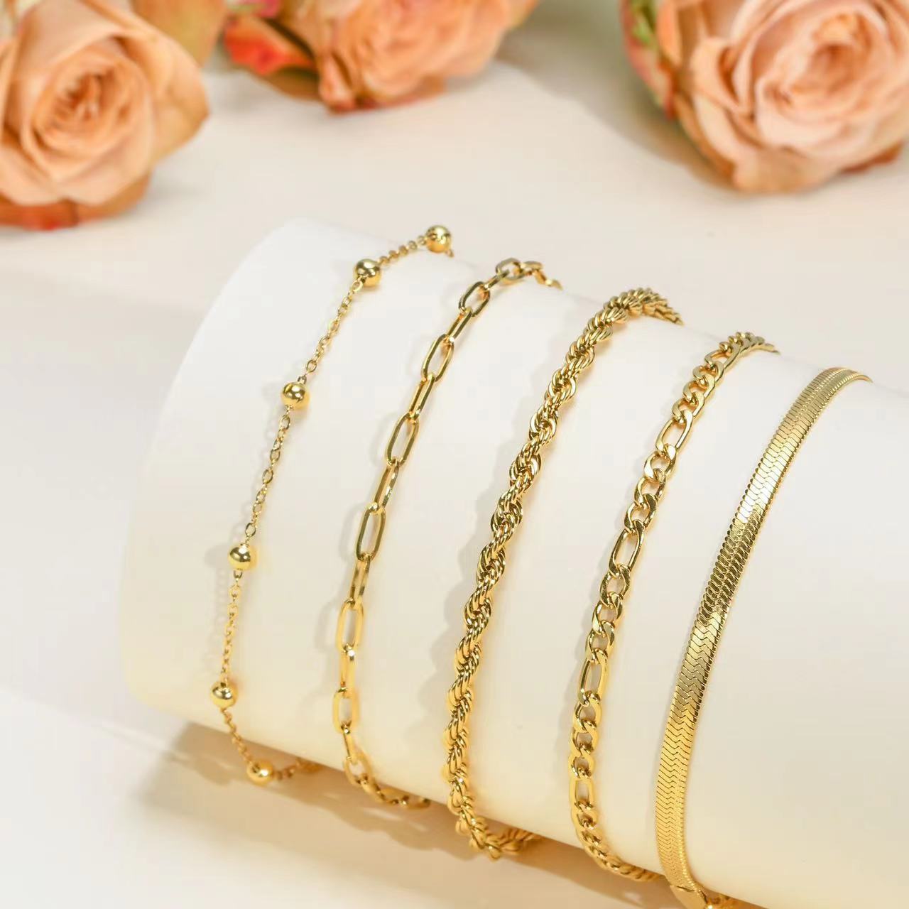 🔗 Titanium Steel Geometric Chain Bracelet