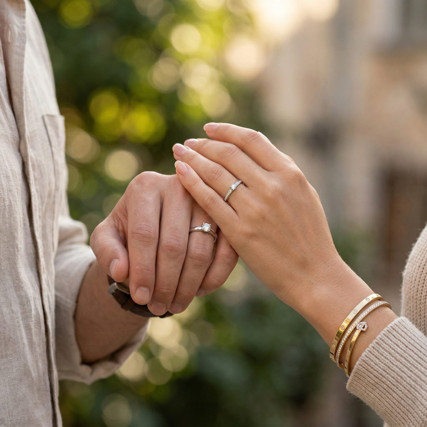💍 Adjustable Twisted Rope Couple Ring Set