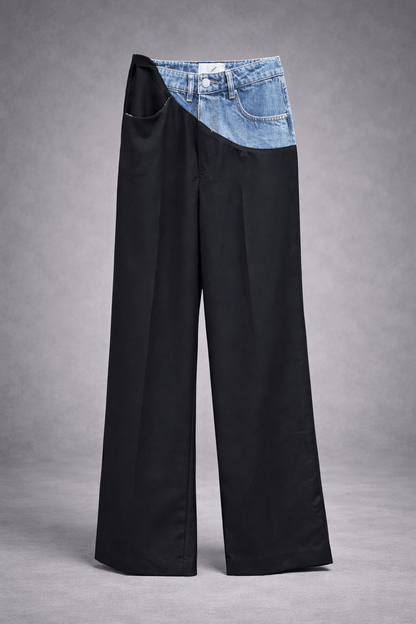 Midnight Elegance Wide-Leg Trousers