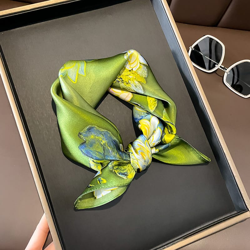 ✨ Genuine Silk Printed Square Scarf