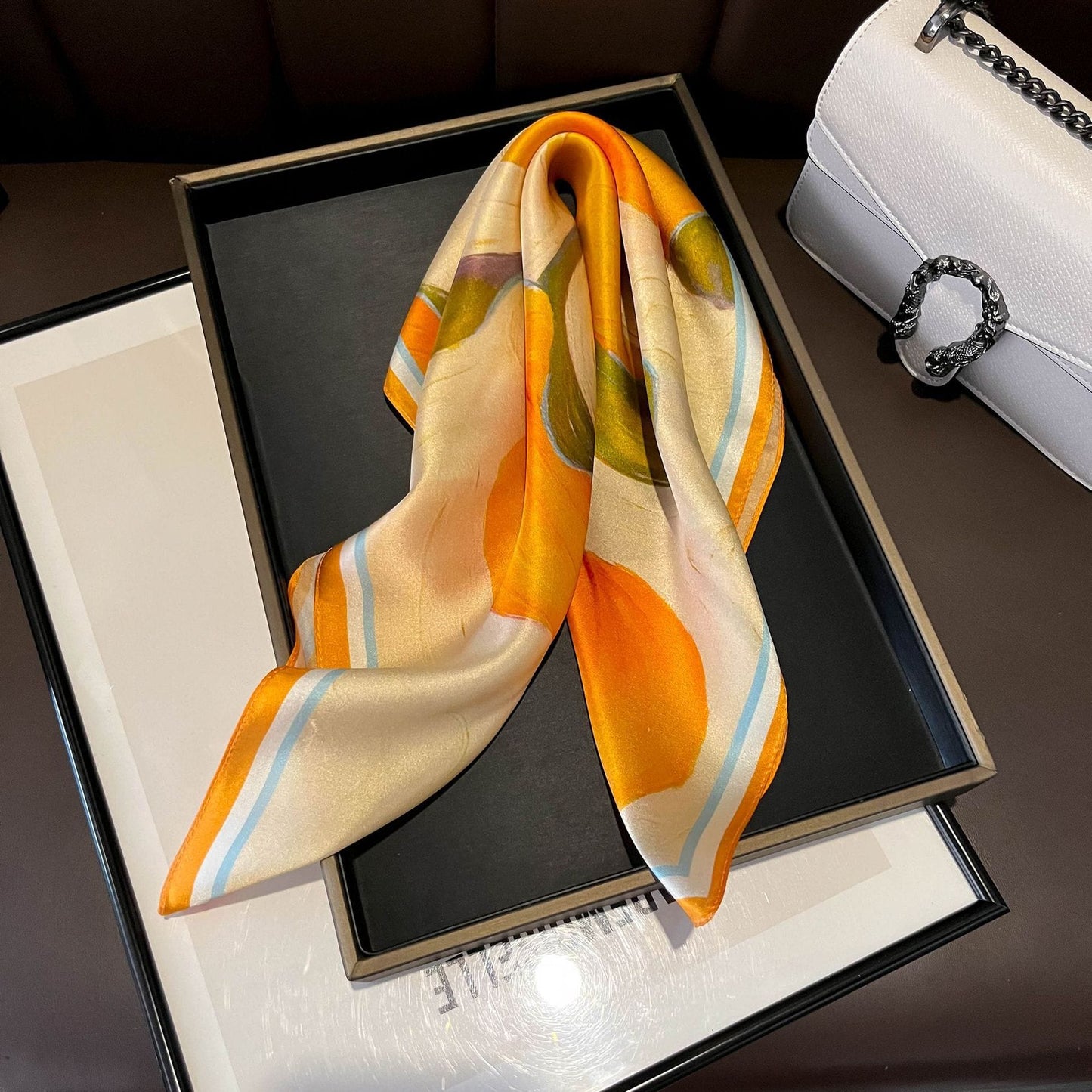 ✨ Genuine Silk Printed Square Scarf