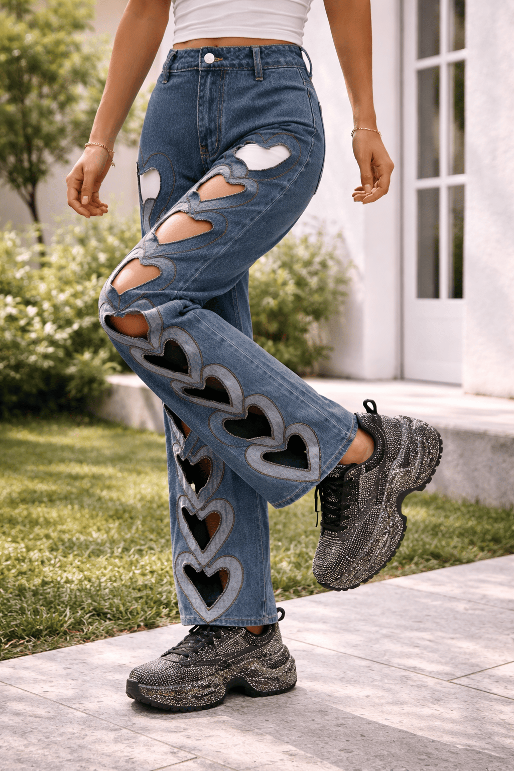 Street Rebel Distressed Wide-Leg Jeans