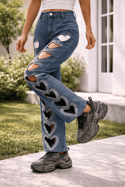 Street Rebel Distressed Wide-Leg Jeans