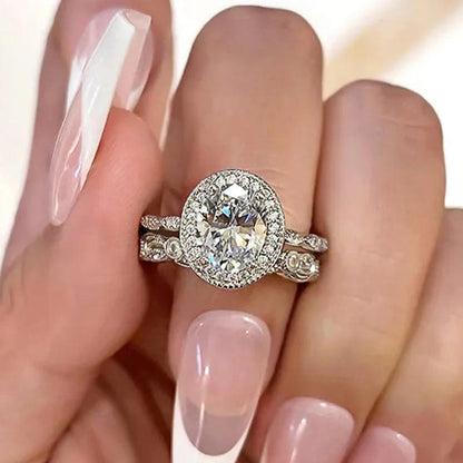 💍 Light Luxury Zircon Geometric Ring Set