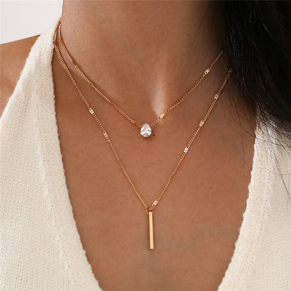 💖 Layered Heart Pendant Fashion Necklace