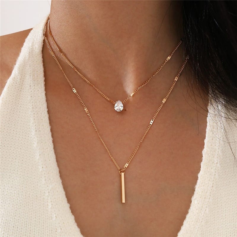 💖 Layered Heart Pendant Fashion Necklace