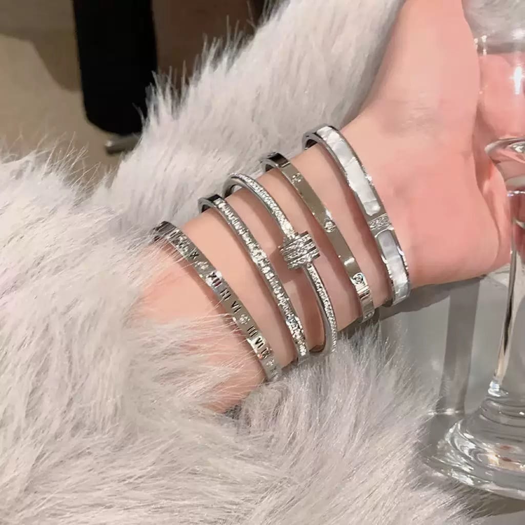 ✨ Light Luxury Stainless Steel Charm Bracelet Collection